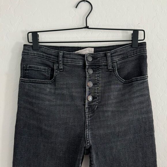 Everlane The Authentic Stretch High-Rise Skinny Button Fly size 30 ankle black - Picture 8 of 13